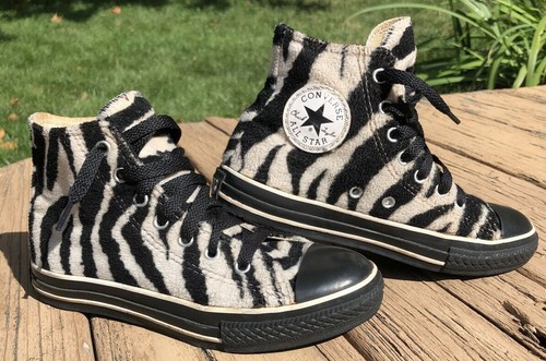 black and zebra converse