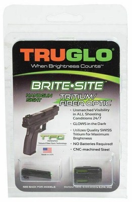 TruGlo TFO Sig Sauer #8 Front/#8 Rear Tritium Fiber Optic Sight Set-TG131ST1