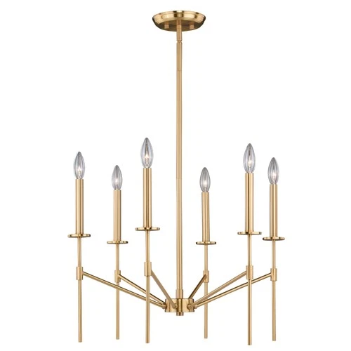 Kedzie 6-Light Chandelier in Industrial and Candle Style 23.25 Inches Tall and - Picture 1 of 5