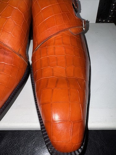 DUCA 'Imperio' Italian Calfskin / Croc & Lizard Embossed Print / Men's 13 - Picture 3 of 24