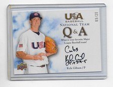 Kyle Gibson 2008-09 USA Baseball National Team Q&A Autographs #QA-KG   /20