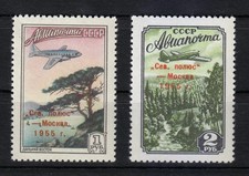 Russie 1955 MNH Sc C95-C96 Mi 1789-1790 Pôle Nord-Moscou vol (00) **