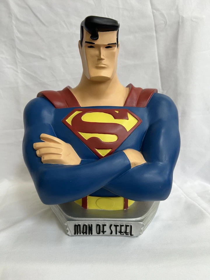Superman 1999 DC Bust Man Of Steel Warner Brothers Studio Vintage 11" de altura. - Imagem 2 de 4
