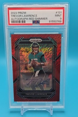 2022 Prizm - Trevor Lawrence #131 Red Shimmer Prizm Autographs /25 AUTO # MATCH