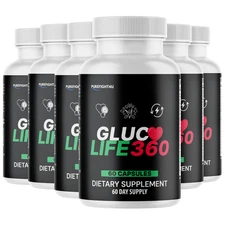 Gluco Life 360 Capsules Support for Blood Health Supplement - 6 Bottles