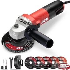 6.7 Amp Angle Grinder 11,800 RPM Corded Electric W/ Adjtable Guards & Wheels