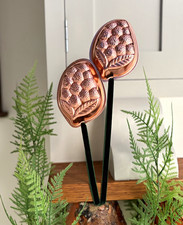 Pair of vintage copper-coloured aluminum strawberry Jelly Moulds - wall decor