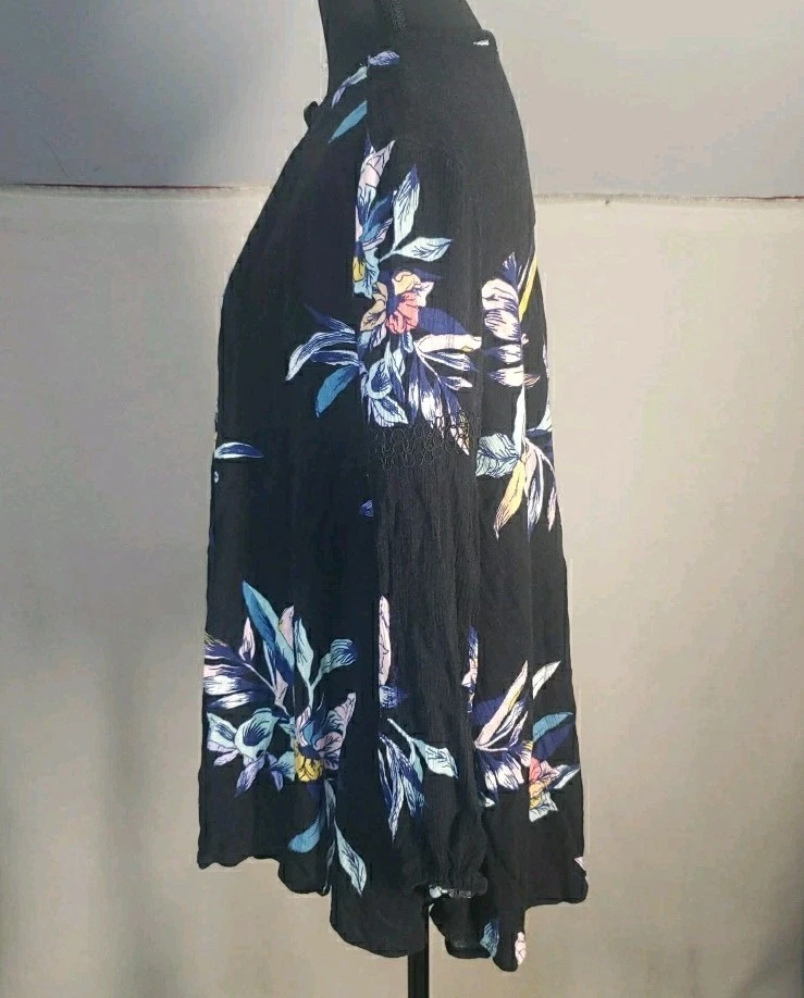 Free People XS 树秋千束腰上衣礼服夜间组合花卉波西米亚节日 — 第 3/4 张图片