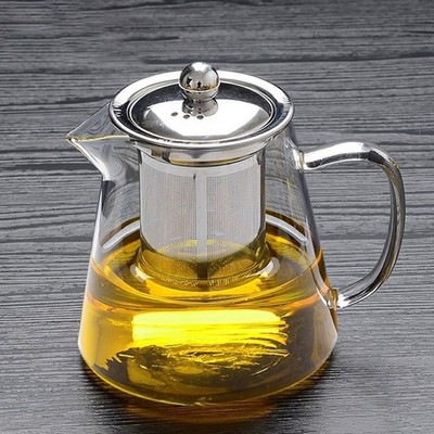550 Ml Loose Leaf Teapot Heat Resistant Glass with Strainer Kettle
