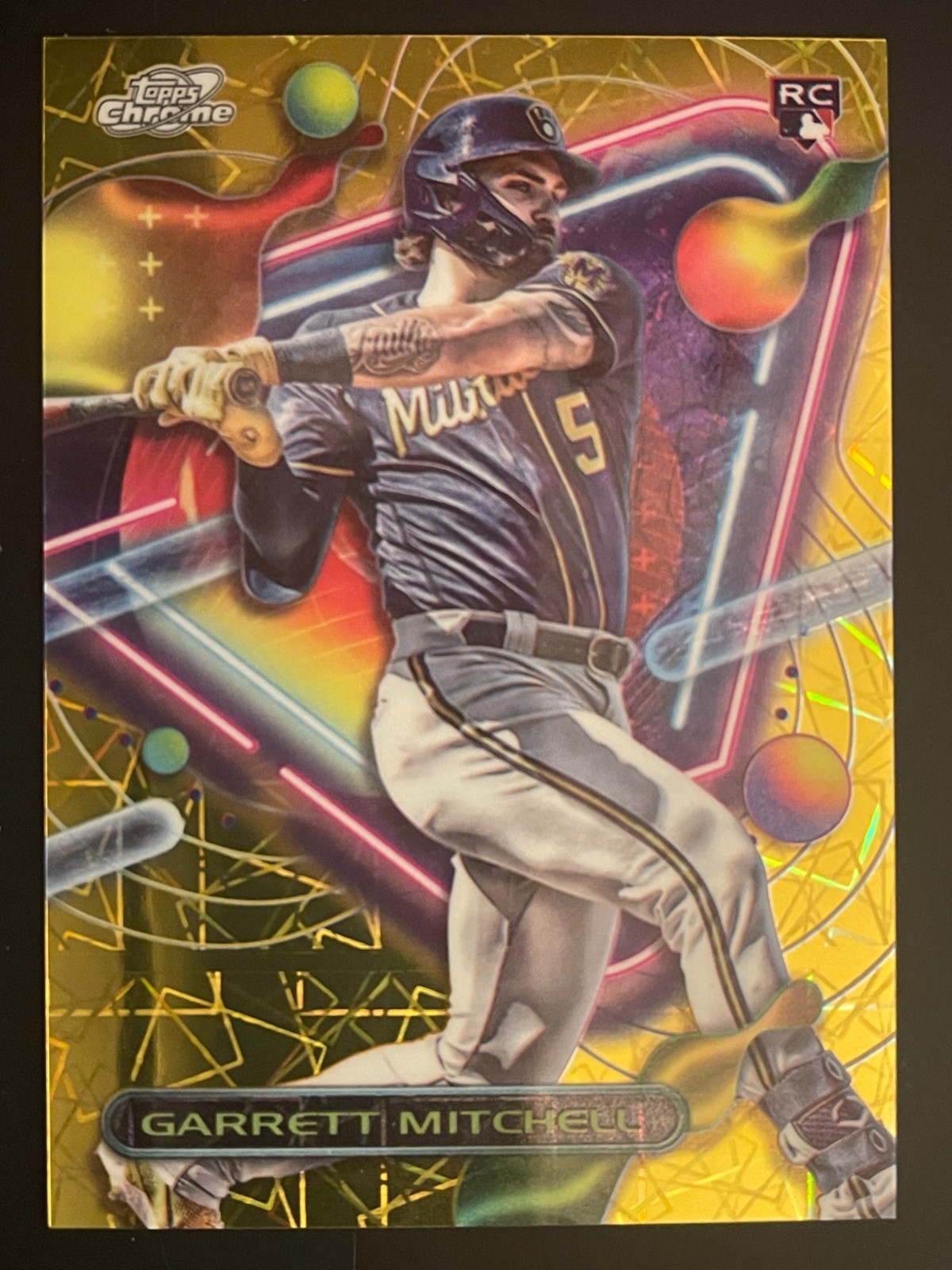 2023 Topps Cosmic Chrome #154 Garrett Mitchell Gold Refractor #/50 RC