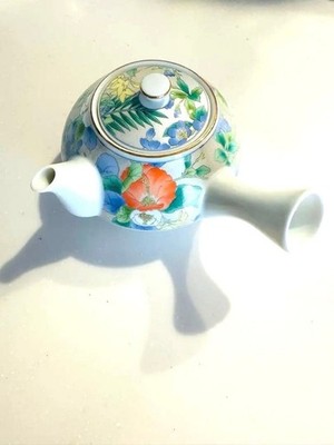 Japanese Floral Kyusu Teapot Traditional Tea Ware