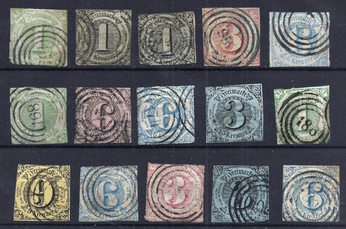 Thurn & Taxis - small stamp lot on stamps mostly 2. Choice