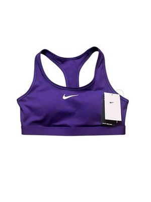 Nike Swoosh Womens Medium Padded Racerback Med Support Sports Bra Court Purple