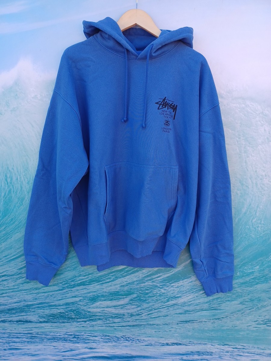 Stussy World Tour Pullover Hoodie Blue Rare Size XXL NEW #0807 | eBay