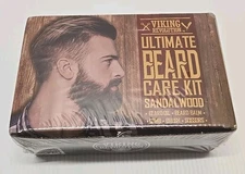 Men's Beard Care Kit Oil Balm Comb Brush Scissors New Viking Revolution 