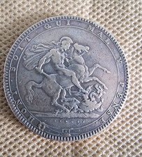 1819 Great Britain George III Crown Coin Near Mint Condition 
