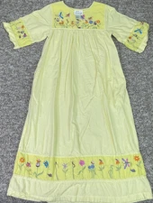 Quacker Factory Dress Womens Small Embroidered Maxi Butterfly Garden Floral