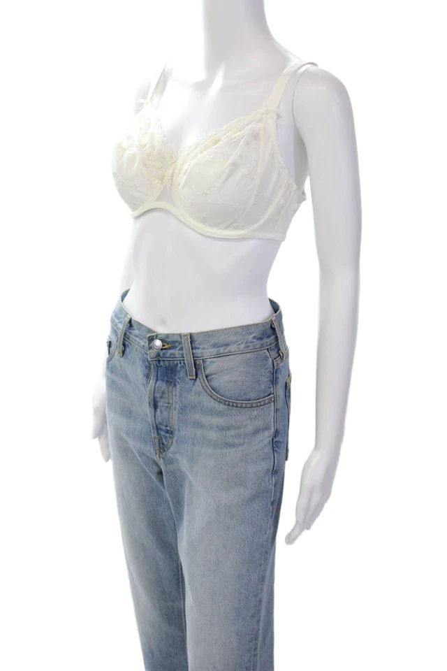 Бюстгальтер на косточках женский Lise Charmel с акцентом из искусственного жемчуга прозрачный панель белый размер 34E - Изображение 2 из 4