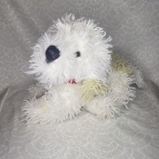 2000 Animal Alley Cream Tan Shaggy Puppy Laying Labradoodle Plush Toys R Us