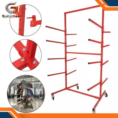 Auto Body Bumper Stand Double-Sided Holder Mobile Storage Rack Parts Carts