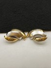 Vintage Lee Wolfe Silver & Gold Tone Abstract Earrings Clip On — photo 9