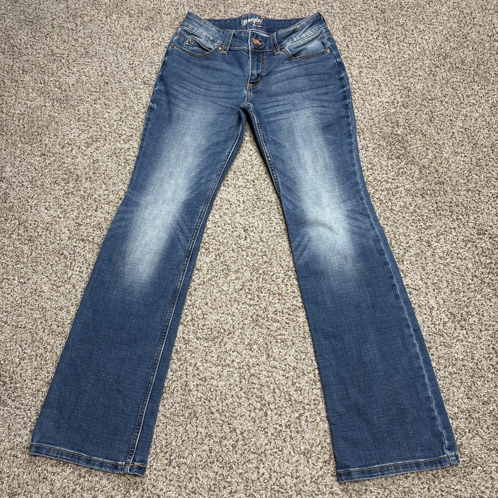 Women's Wranglers Boot Cut Size 5x34 Denim Jeans Fits 28 X 32