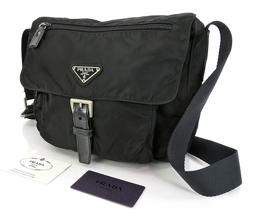 Authentic PRADA Black Nylon (Small) Shoulder Crossbody Bag Purse #64826