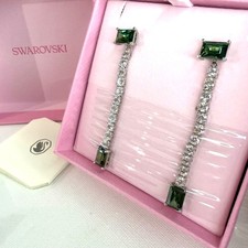 Orecchini a goccia Swarovski Matrix verde smeraldo nuovi