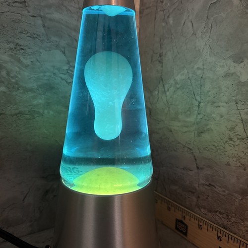 Vintage Blip Lava Lamp Blue 13” Tall~ Silver Base & Cap - Picture 11 of 16