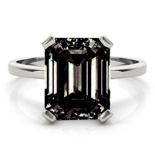 10.62 Ct Vvs1-: Brown Emerald Moissanite Wedding Ring Sterling Silver Size 7