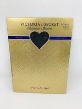 Victoria  s Secret Glamour Sheers THIGH HIGHS BACKSEAM JET BLACK LACE TOP MEDIUM