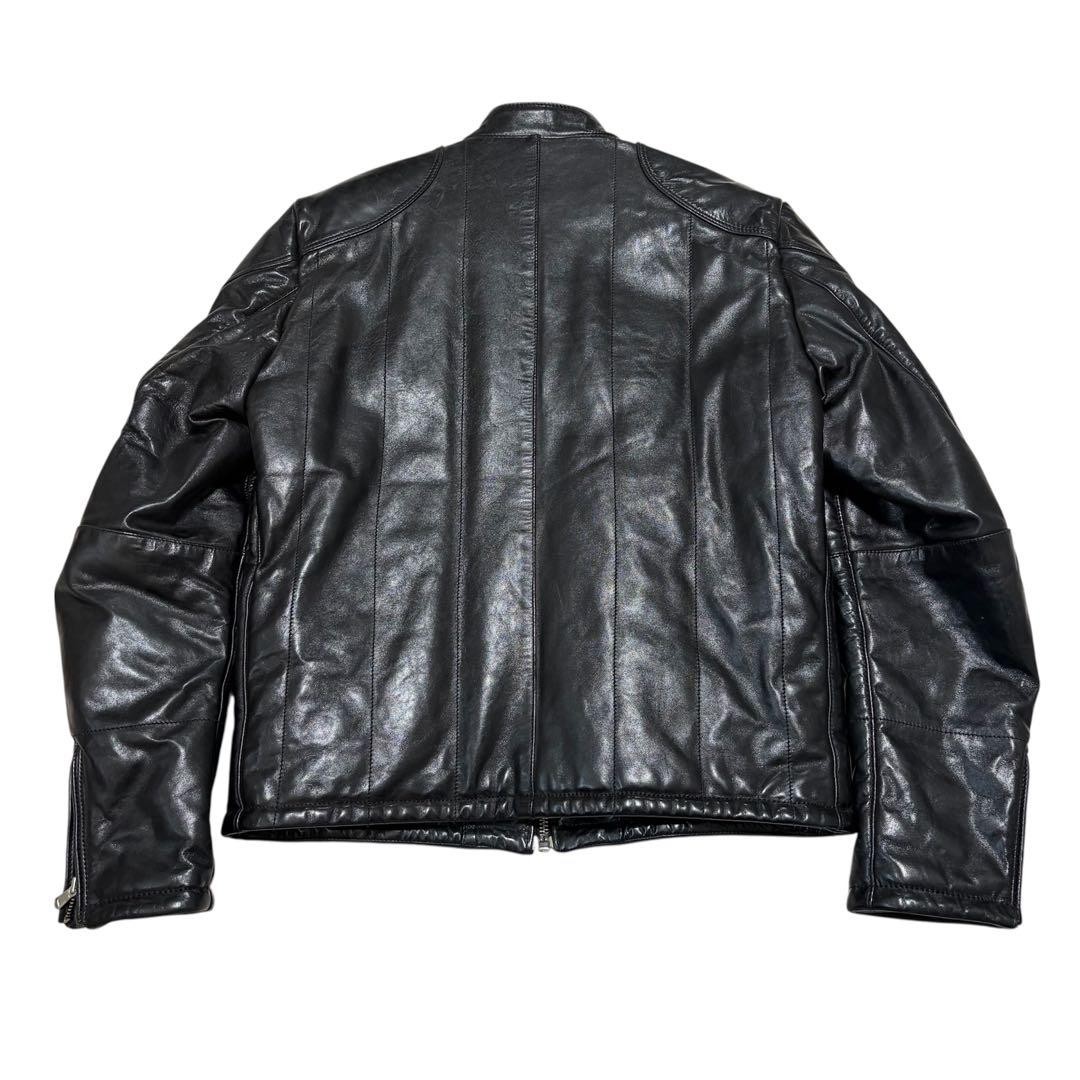 CP Company Leather Jacket Black D Pocket Vintage Size 50 Used thumbnail 2