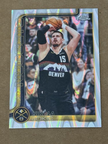 2025-26 Topps Chrome Update NBA Nikola Jokic Raywave Refractor Card 12 Nuggets