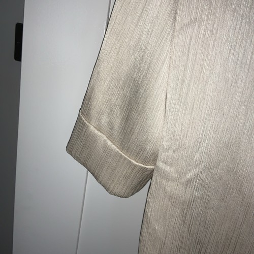 ZARA CREASED EFFECT SUIT BLAZER AND TROUSERS SIZE M/L CHAMPAGNE COLOUR - Picture 4 of 10