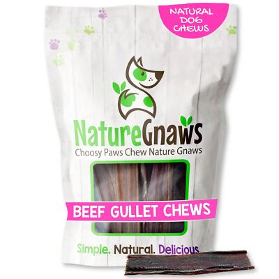 Beef Gullet Chews for Small Dogs 4-5'' 20 Count - Natural Beef Jerky Stick Dog...