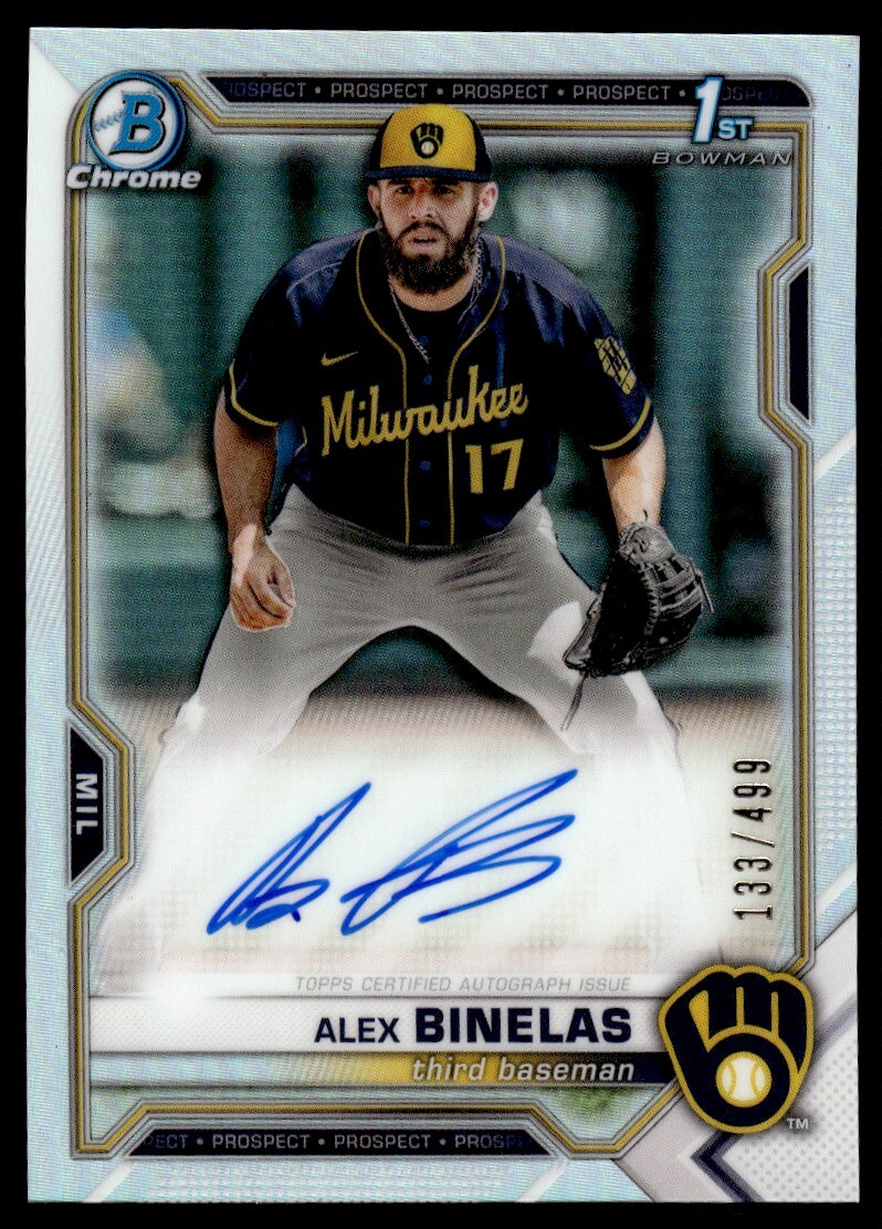2021 Bowman Chrome 1ST Refractor AUTO Alex Binelas 133/499