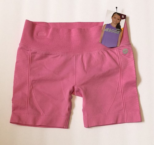 NWT Avia Girls Kids Moisture Wicking Seamless Bike Short Fuscia Hot Pink Small 6