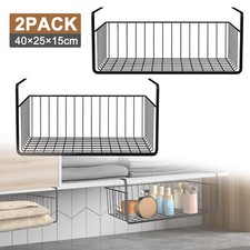 2 Stück Hängekorb Schrankkorb Unterregalkorb Korb Metallkorb Aufbewahrungskorb#