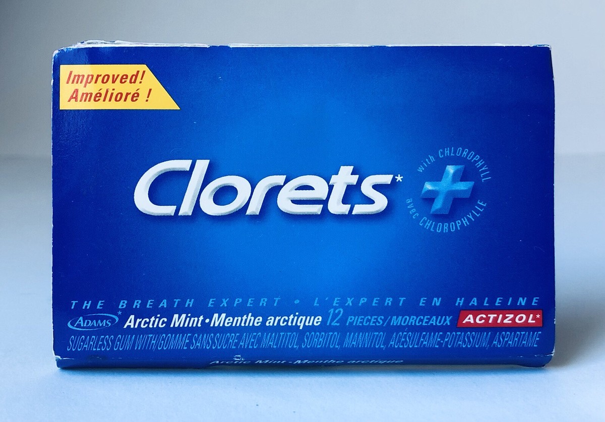 CANADA Vintage 1999 Adams CLORETS Gum Pack SEALED candy container