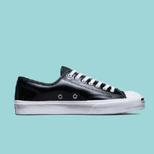 NIB Converse Jack Purcell Ox Patent Leather Black/Black/White 168134C US Mens 9