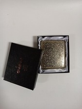 Vintage Gold Tone Victorian Fleur 2-Clip Cigarette Case Credit Card Holder - B11