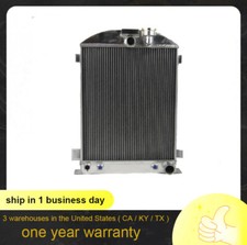 3rows Aluminum Radiator For 1935-1936 Ford Chevy-v8-engine Wcooler Ez 28high