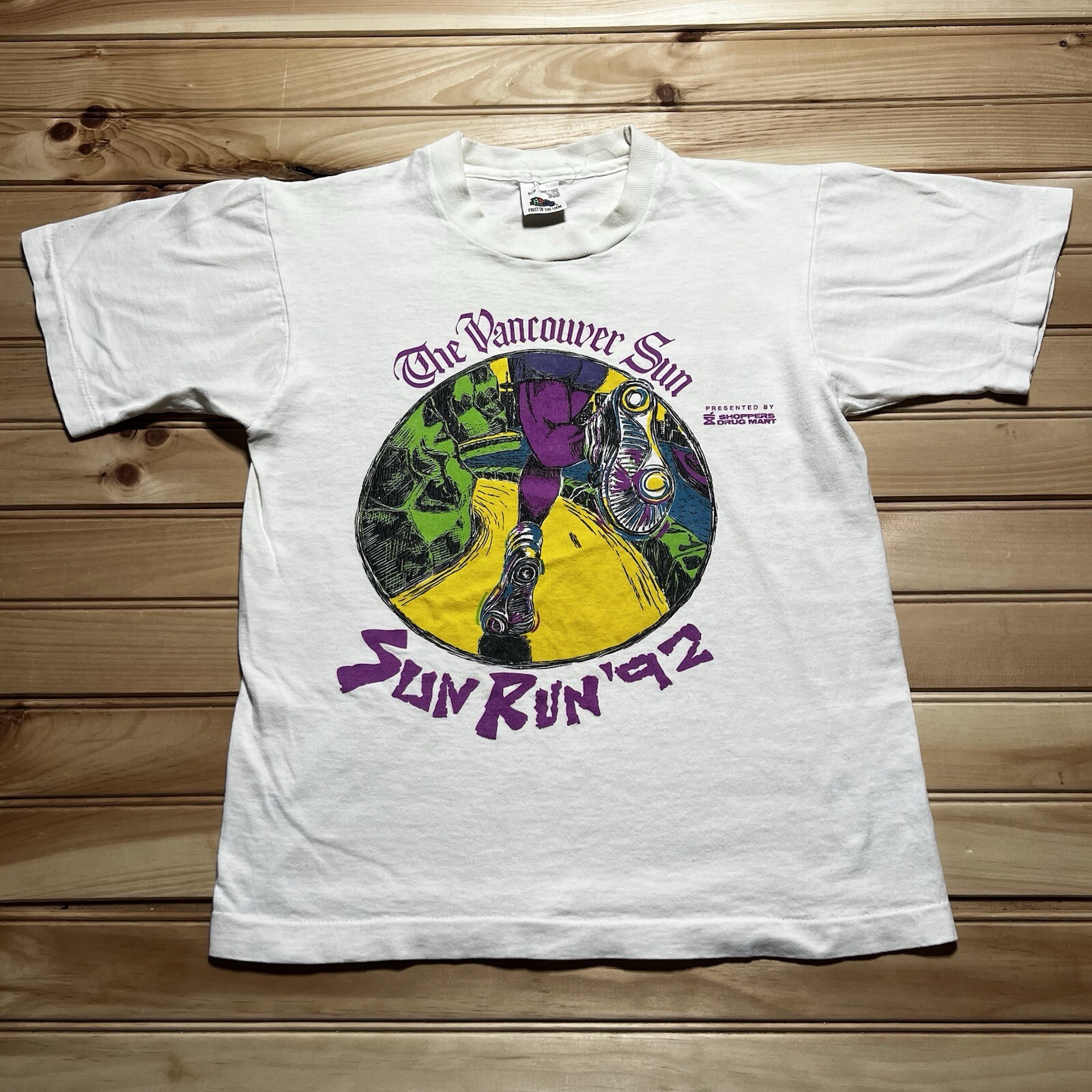 Vintage 1992 Vancouver Sun Run Reebok DrugMart 5k Shirt Size Small Athleticwear