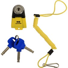 Oxford LK205 Micro XD5 Disc Lock 5.5mm Pin Yellow Black Motorcycle Security Bike