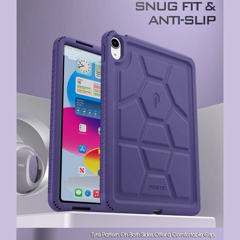 Poetic Turtle Skin Designed for New iPad 10.9 2022 Silicone Case Purple - Image 3 of 4