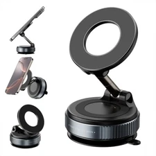 360° Adjustable Magnetic Vacuum Suction Cup Car Phone Holder Mount for MagSafe