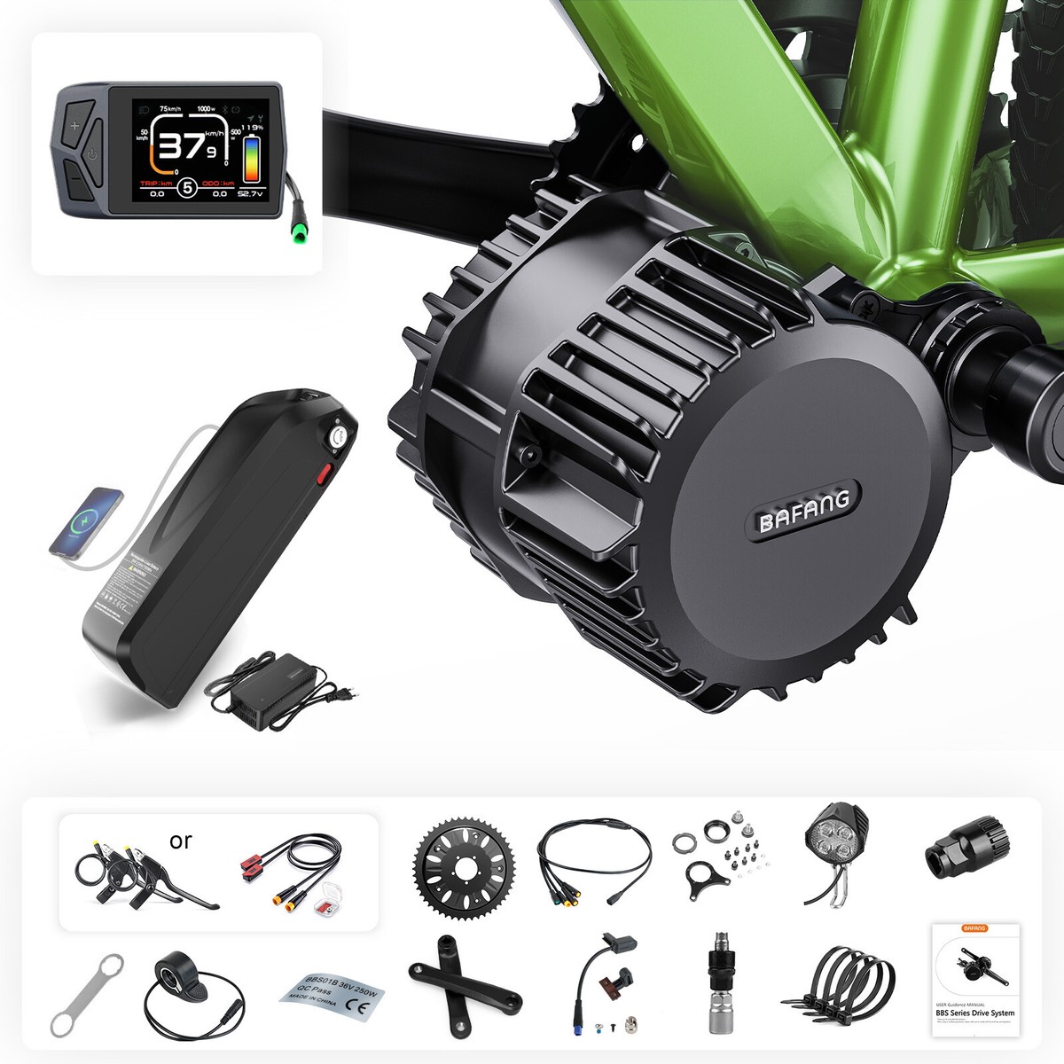 48V750W Bafang Mid Drive Motor 68-73mm BBS02 DIY Mountain E-Bike
