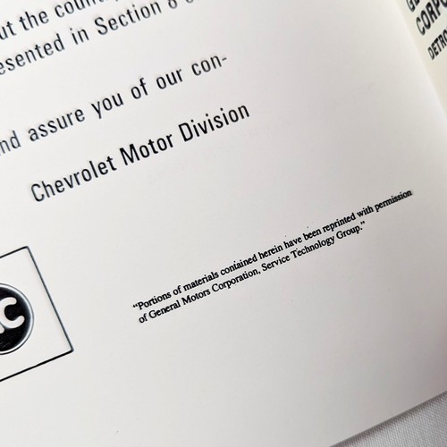 1971 CAMARO Owners Manual Z28, SS Super Sport, Coupe Specifications & Operation - Picture 3 of 8