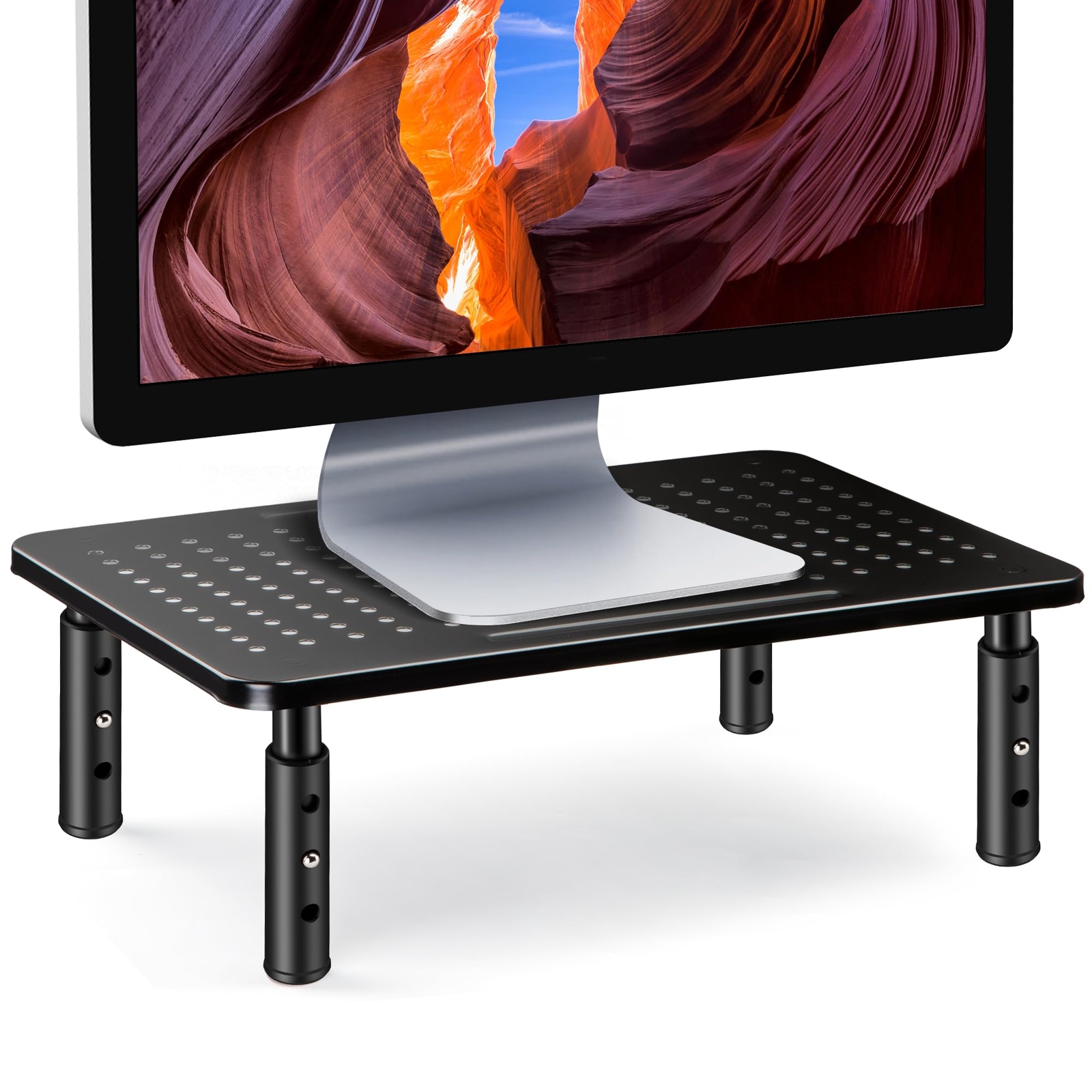Monitor Stand Riser 3 Height Adjustable Monitor Stand with Pen Holder Dual Mo...-image