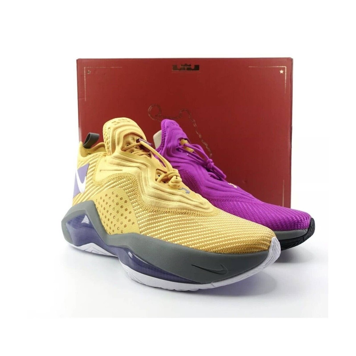 シューズ(男性用) nike zoom lebron2 soldier lakers 28cm Nike LeBron Soldier LA Lakers Purple Gold Mens Basketball